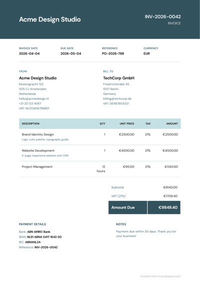 Bold Header — Teal