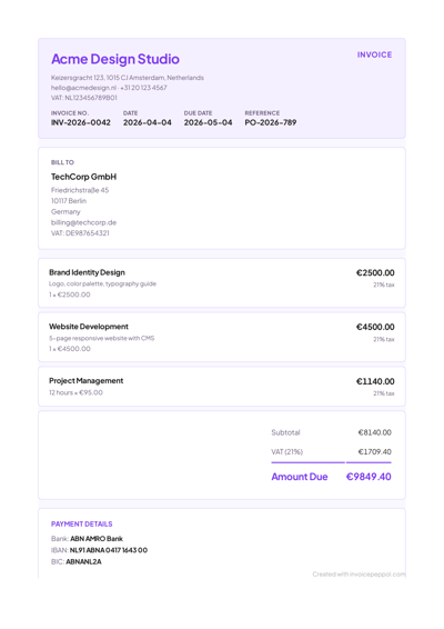 Card Layout — Lilac