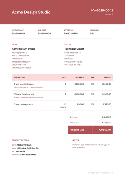 Bold Header — Coral