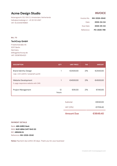 Contrast Table — Coral